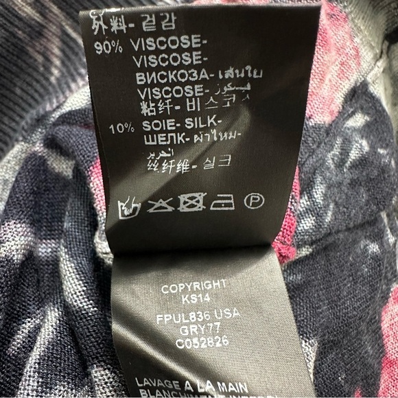 The Kooples Pullover Rose Print Long Sleeve Top Size Medium - Picture 7 of 8